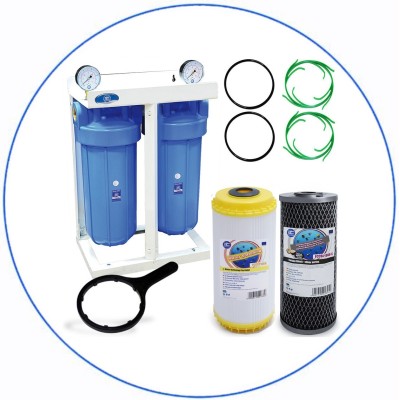 Σύστημα Φίλτρου Big Blue 10'' BBCSTCBLS10 της Aqua Filter με Διατομή Παροχής 1''