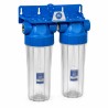 Aqua Filter FHPLCL34-D-TWIN 3/4″ Whole House Filter Housing