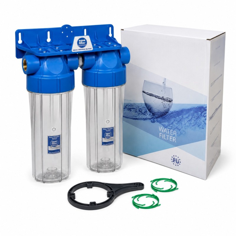 Φιλτροθήκη Διπλή 10″ Aqua Filter FHPLCL1-D-TWIN