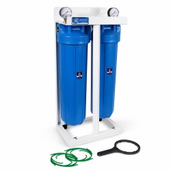 Aqua Filter HHBB20A διπλή φιλτροθήκη Big Blue 20 ιντσών με μανόμετρα