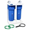 Aqua Filter HHBB10A διπλή φιλτροθήκη Big Blue 10 ιντσών με μανόμετρα