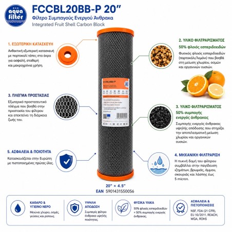 Aqua Filter FCCBL20BB-P φίλτρο ενεργού άνθρακα υψηλής παροχής