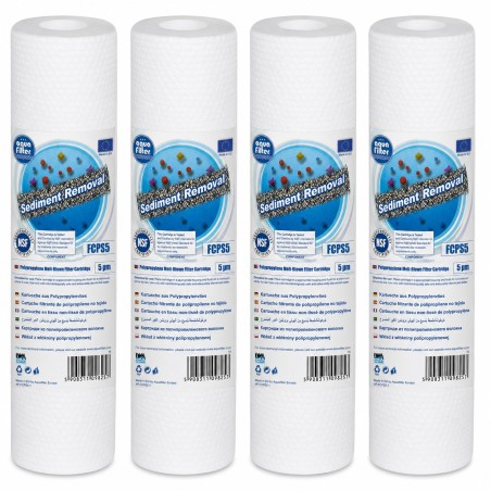 Aqua Filter FCPS5x4 σετ 4 φίλτρα sediment 10 ιντσών 5 micron