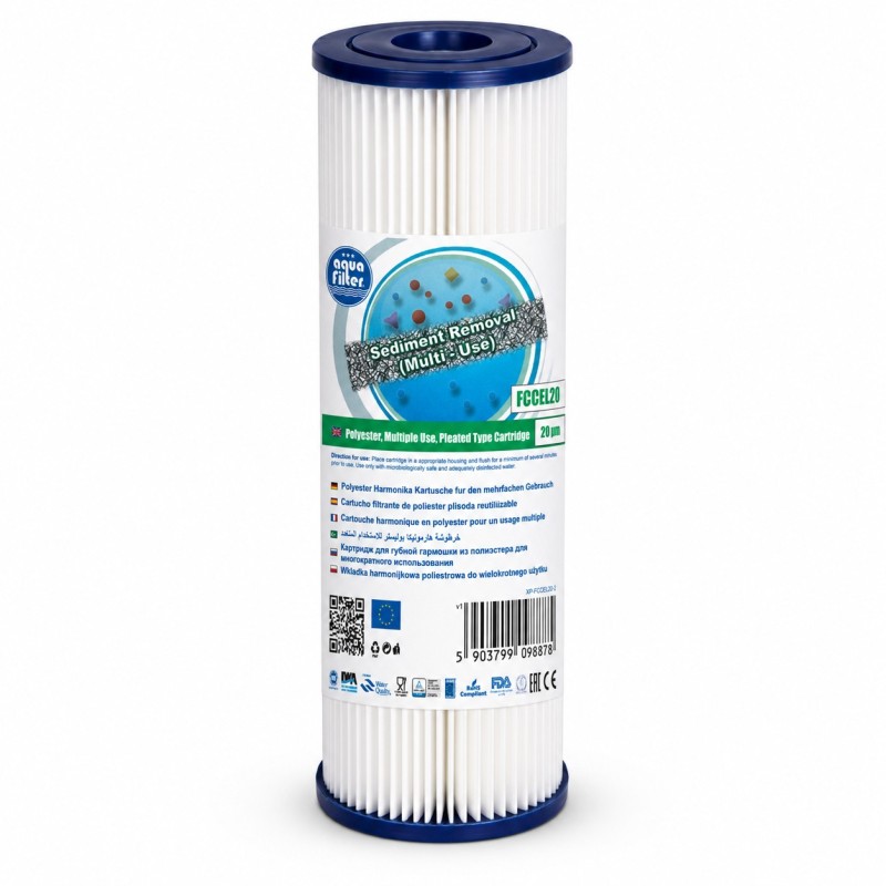 Aquafilter FCCEL20 πλενόμενο φίλτρο στερεών 20 micron 10 ιντσών