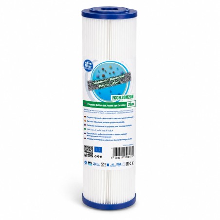 Aquafilter FCCEL20M20B πλενόμενο φίλτρο στερεών Big Blue 20 inch 20 micron