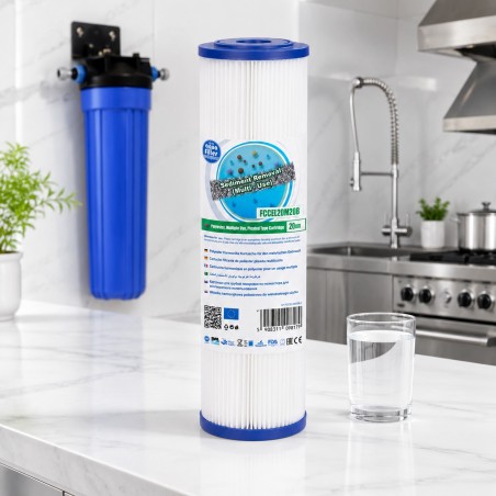 Pleated sediment cartridge Aquafilter FCCEL20M20B Big Blue 20