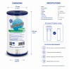 Πτυχωτό φίλτρο νερού Aquafilter FCCEL20M10B για άμμο και σκουριά