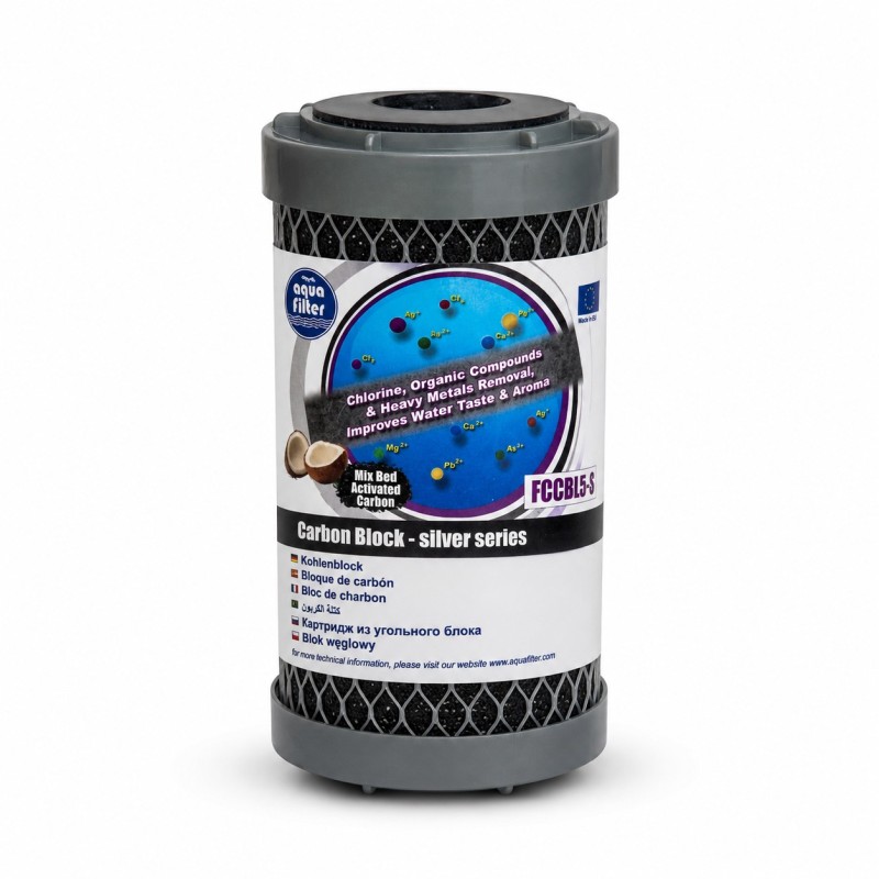 Aqua Filter FCCBL5-S Silver Series φίλτρο συμπαγούς ενεργού άνθρακα 5 ιντσών