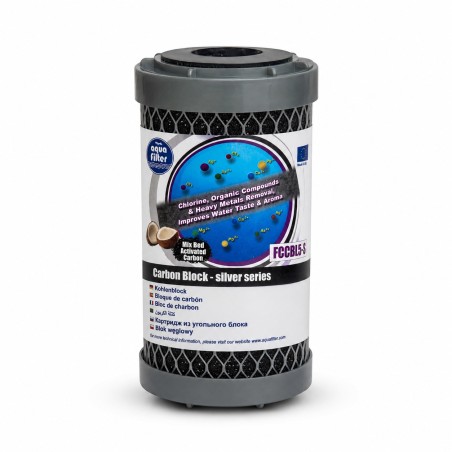 Aqua Filter FCCBL5-S Silver Series φίλτρο συμπαγούς ενεργού άνθρακα 5 ιντσών