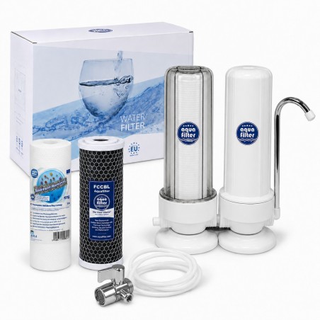 Διπλό φίλτρο νερού άνω πάγκου Aqua Filter FHCTF2