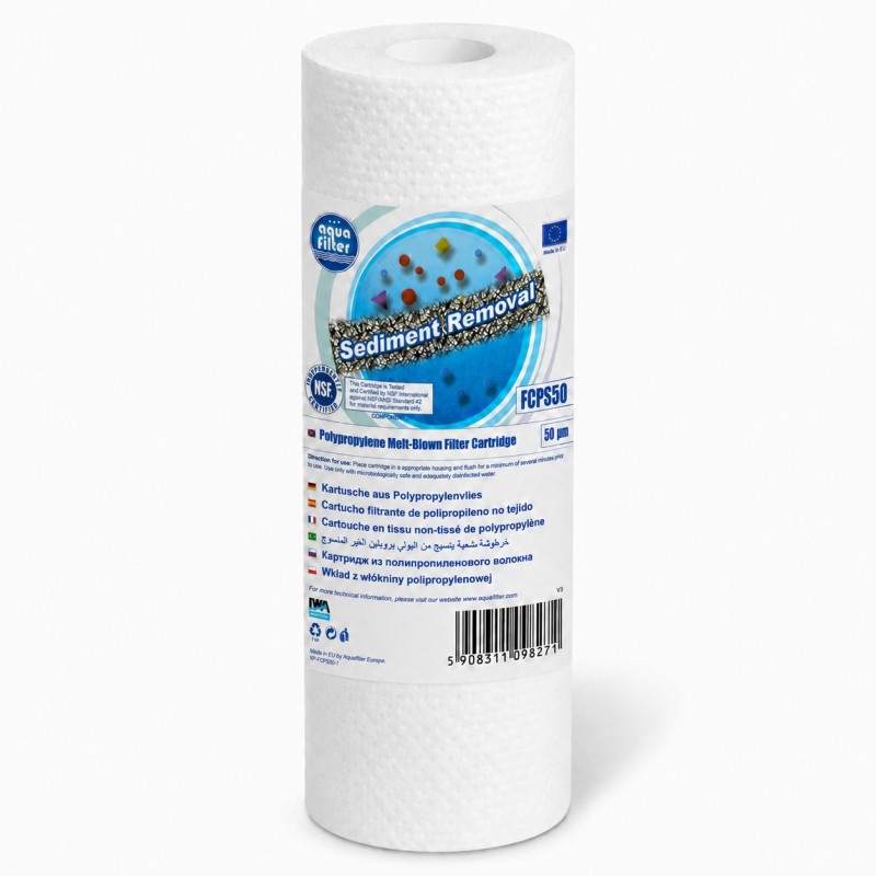Aqua Filter FCPS50x4 Σετ 4 Φίλτρα Πολυπροπυλενίου Sediment 10″ 50 Micron