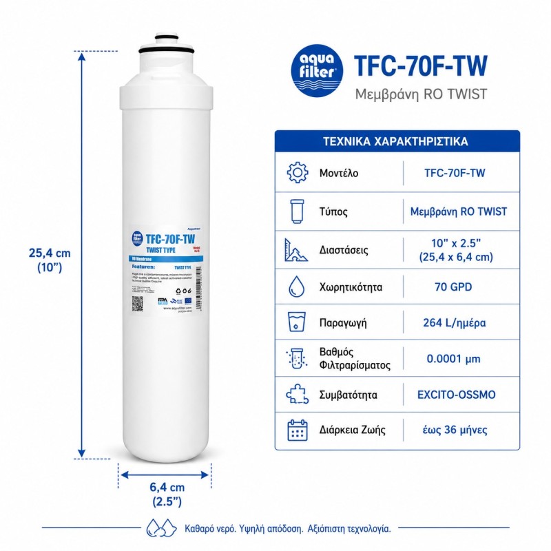 Aqua Filter TFC-70F-TW RO Membrane