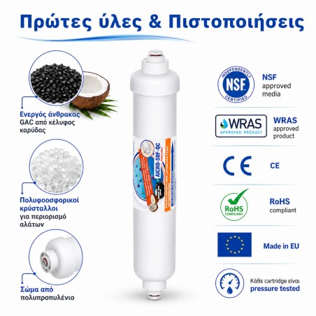Φίλτρο καφετιέρας με ενεργό άνθρακα και πολυφωσφορικά