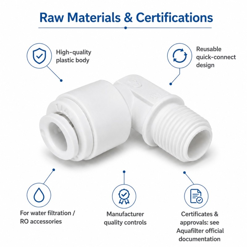 Aqua Filter elbow connector AQ-A4ME2-W