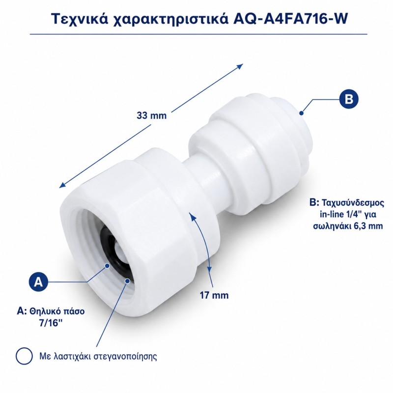 Σύνδεσμος ασφαλείας 1/4″ x 1/4″ Aqua Filter