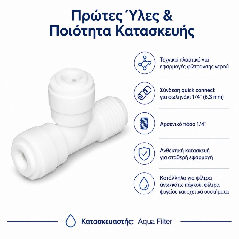 AQ-A4MT4-W σύνδεσμος με αρσενικό πάσο 1/4″