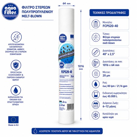Aqua Filter FCPS20-40 sediment filter 40 inch 20 micron