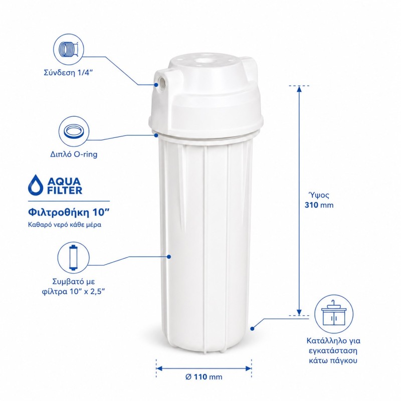 Φιλτροθήκη Aqua Filter EG14WWAQ 1/4