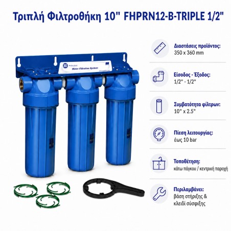 Τριπλή φιλτροθήκη Aqua Filter κάτω πάγκου