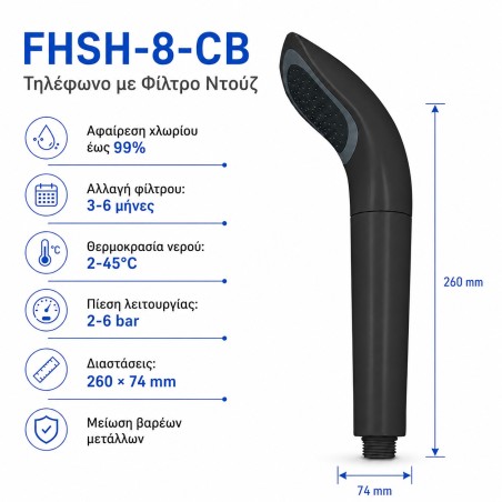 Aqua Filter FHSH-8-CCH black shower filter