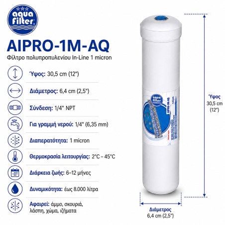 Φίλτρο ψυγείου Aqua Filter AIPRO-1M-AQ