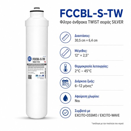 Aqua Filter FCCBL-S-TW φίλτρο άνθρακα