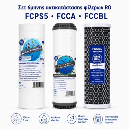 Aqua Filter Σετ Εξάμηνης Αλλαγής Eco Φίλτρων Αντίστροφης Όσμωσης